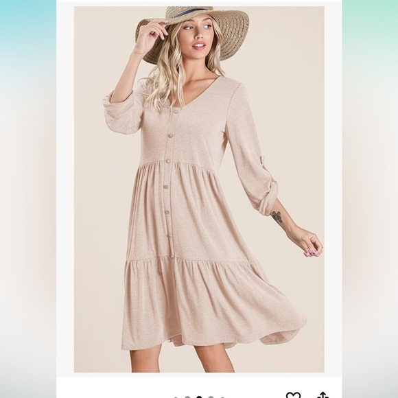 NWT Women's Beige Button-Down Tunic Top 2XL - Picture 2 of 7